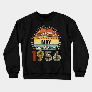 Awesome Since May 1956 Vintage 67th Birthday Crewneck Sweatshirt